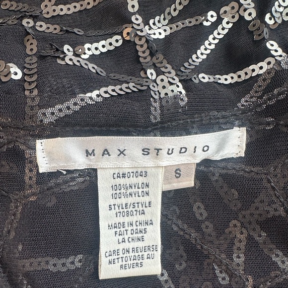 Max Studio Black Sheer Sequin Art Deco/Flapper Mini Dress (Size Small) - Picture 4 of 4